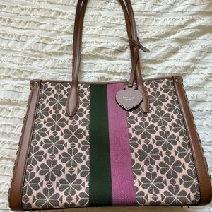 Kate Spade Spade Flower Jacquard Stripe Market Medium Tote